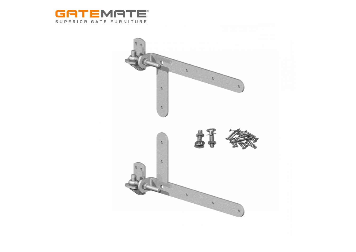 Adjustable braced hinges, galvanised 350mm