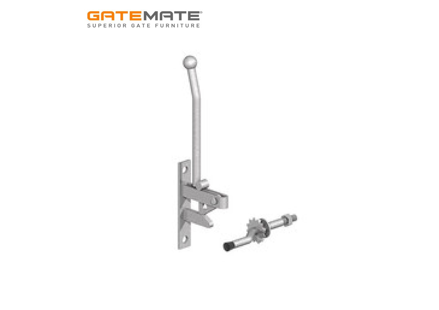 Self-catching latch, long handle, galvanised