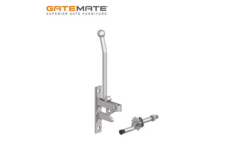 Self-catching latch, long handle, galvanised Self-catching latch, long handle, galvanised
