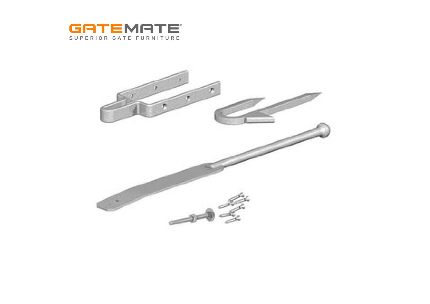 Spring fastener with staple catch, galvanised.