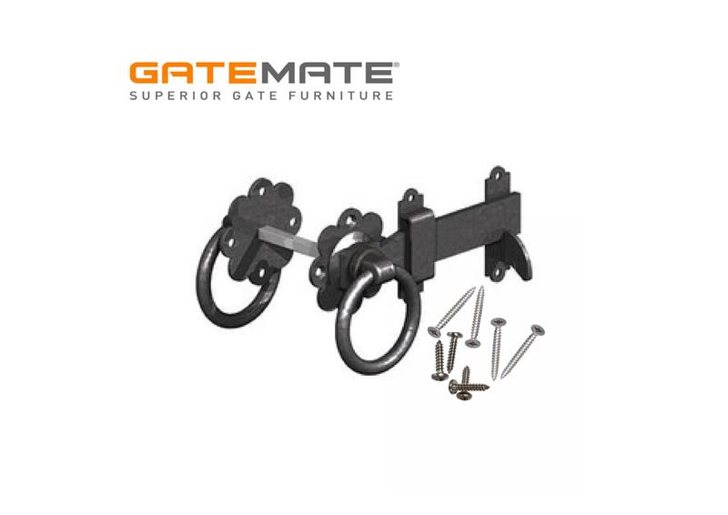 Ring latch 125mm, black polymer. Ring latch 125mm, black polymer.