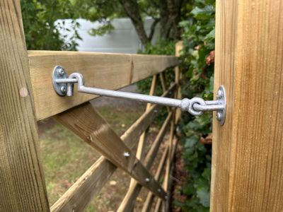 Cabin hook, cast steel fabrication, galvanised.