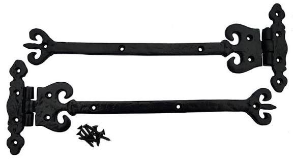 Antique-style hinges, "fleur de leys"