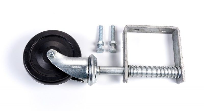 Spring-loaded support wheel, zinc.