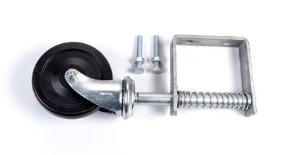 Spring-loaded support wheel, zinc.
