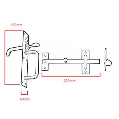 Suffolk latch, zinc-plated