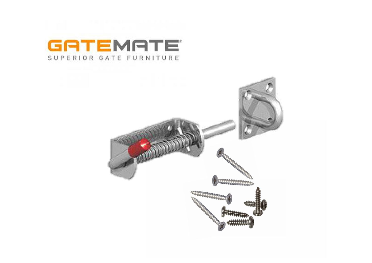 Spring-loaded animal bolt, zinc plated