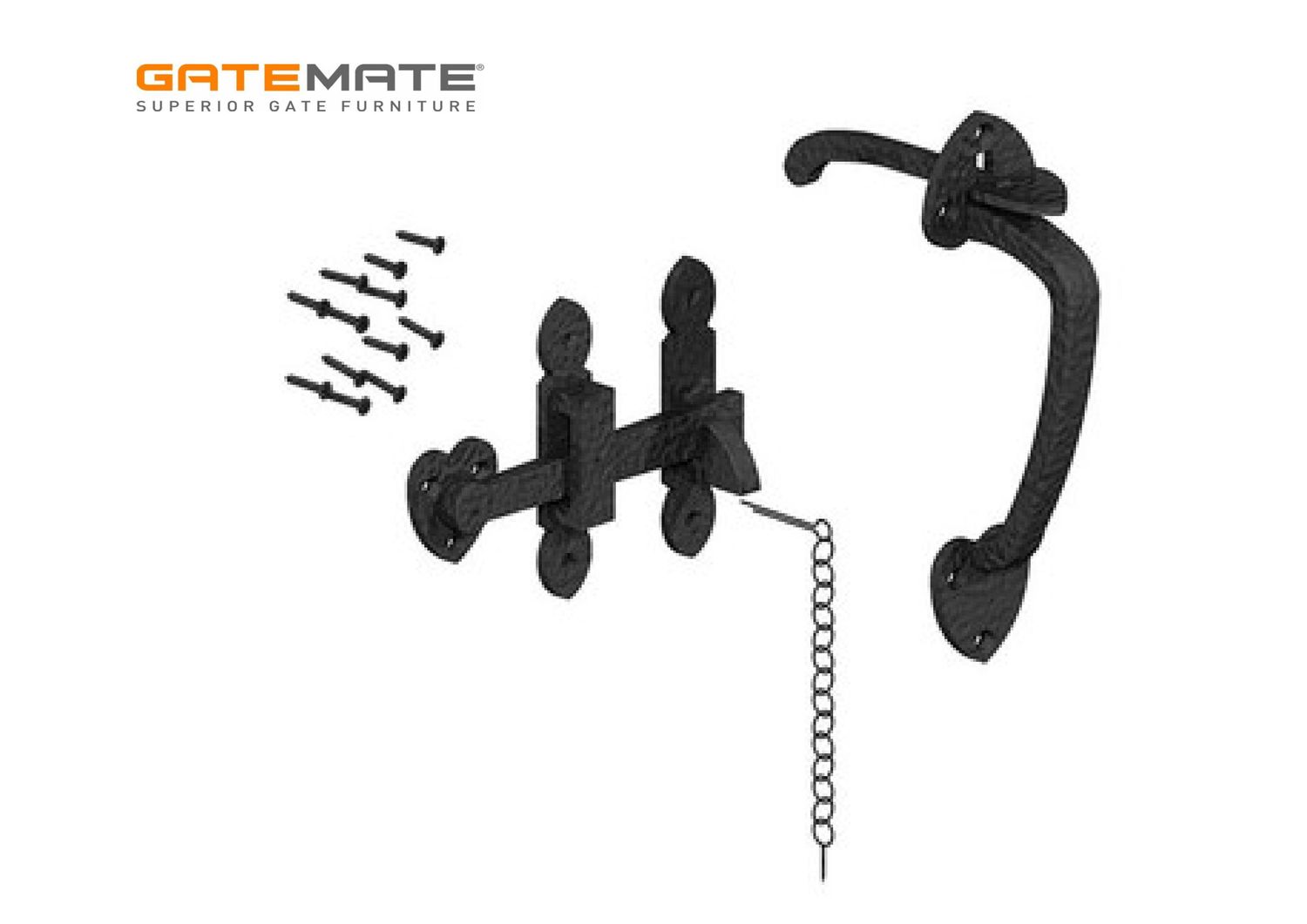 Antique-style Suffolk latch, dull black