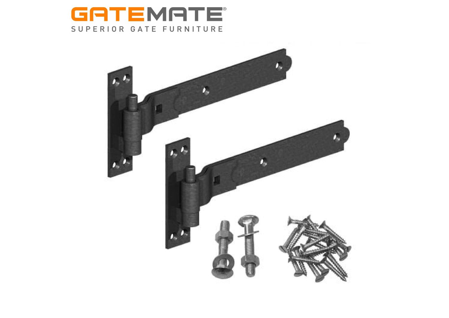 Cranked hinge set, black