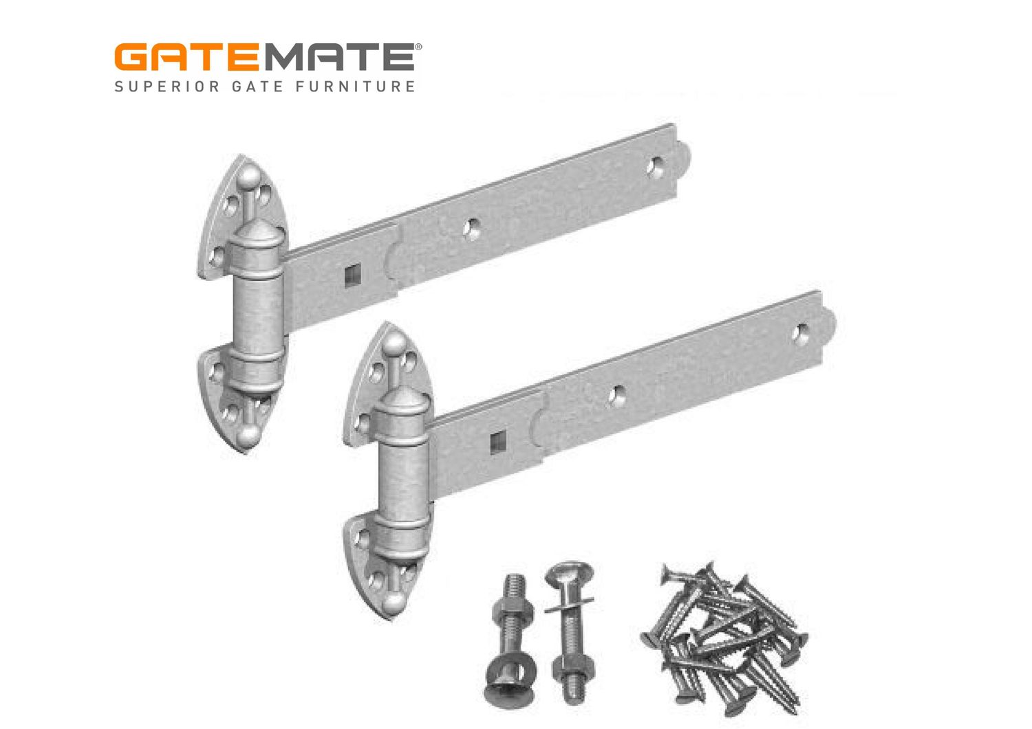 Reversible hinge set, galvanised.