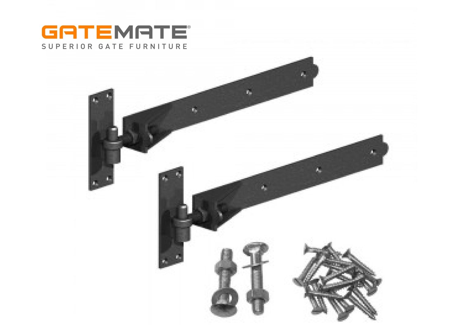 Adjustable hinge set, black.