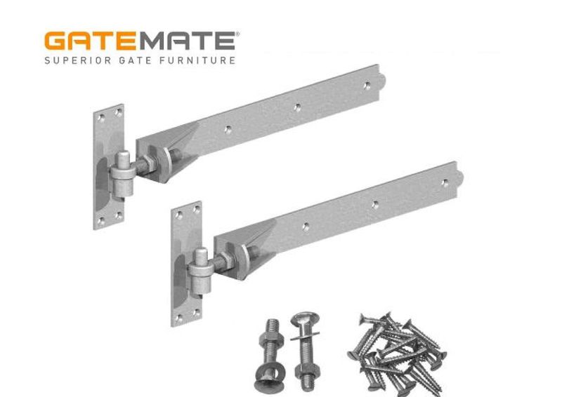 Adjustable hinge set, galvanised, heavy-duty