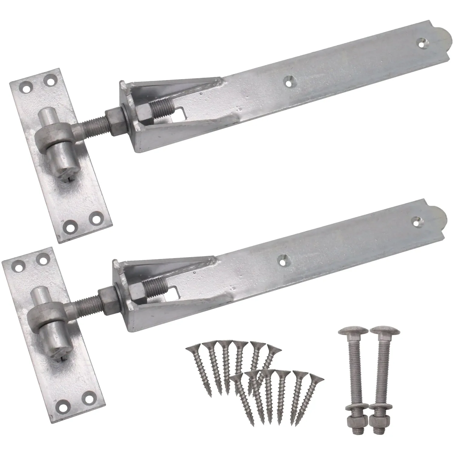 Adjustable hinge set,  galvanised., Length /  Width  /  Pin: 350mm / 40mm / 16mm