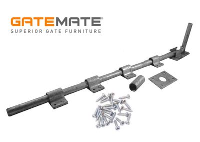 Ground bolt / Garage door bolt, 600 mm by GATEMATE®. Features a drop-height-adjustable design with a receiving sleeve and pla