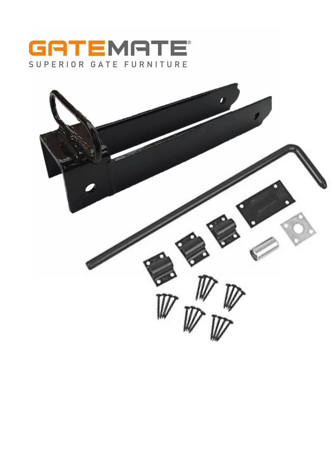 Fastener, 450mm bolt, black on galvanised