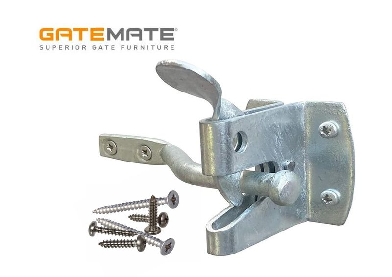 GATEMATE® Heavy-duty 57mm self-closing gate latch, galvanised, can be padlocked