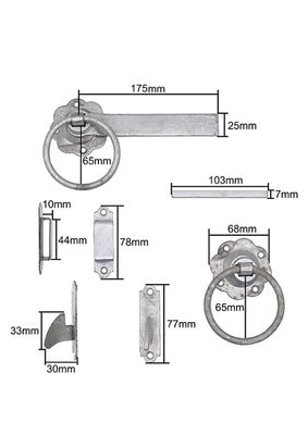 Ring latch, 175mm, galvanised