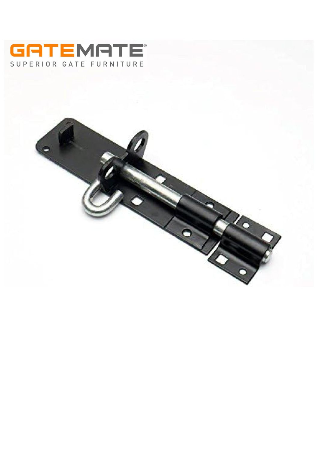 Brenton bolt, 100mm/12mm diameter, black/zinc