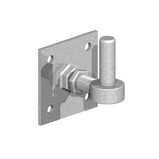 Adjustable hook on plate, 19mm,  galvanised