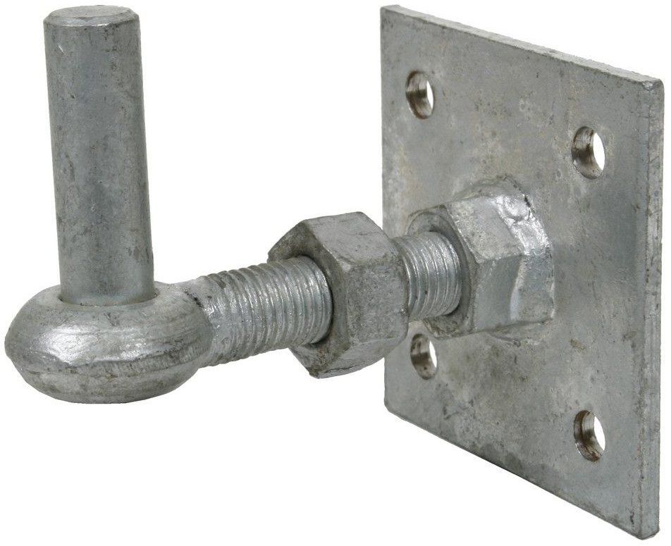 Adjustable hook on plate, 19mm,  galvanised