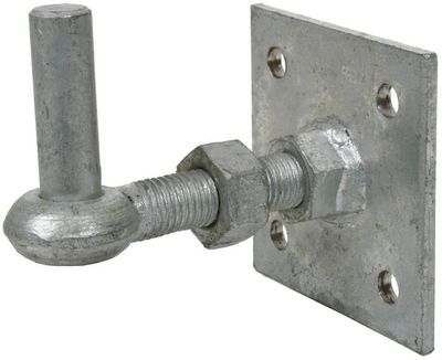 Adjustable hook on plate, 19mm,  galvanised