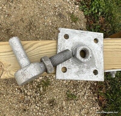Adjustable hook on plate, 19mm,  galvanised