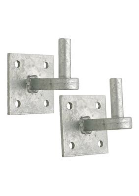 Hook on plate, 19mm, galvanised