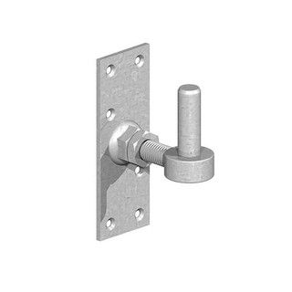 Adjustable hook on a narrow plate, 19mm, galvanised.