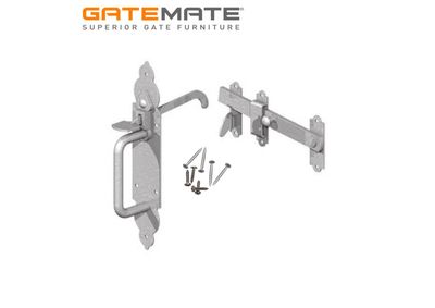 Loquet à poucier, style gothique, galvanisé. Loquet à poucier, style gothique, galvanisé.