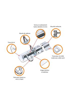 Brenton bolt, 150mm/12mm diameter, BZP