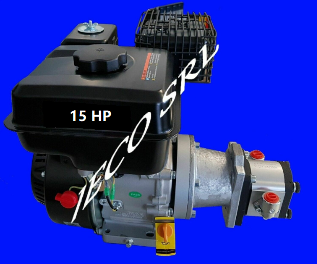 KIT SPACCALEGNA MOTORE TERMICO 15 HP POMPA SINGOLA AVVIAMENTO ELETTRONICO