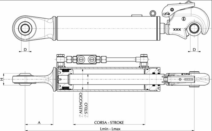TERZO PUNTO IDRAULICO 50X30X150 CAT. 2