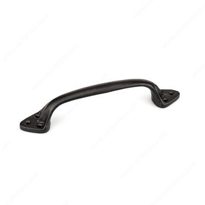 Poignée Rustique Fer Forgé 8&quot; Noire Mat Richelieu /  Cliquez ici