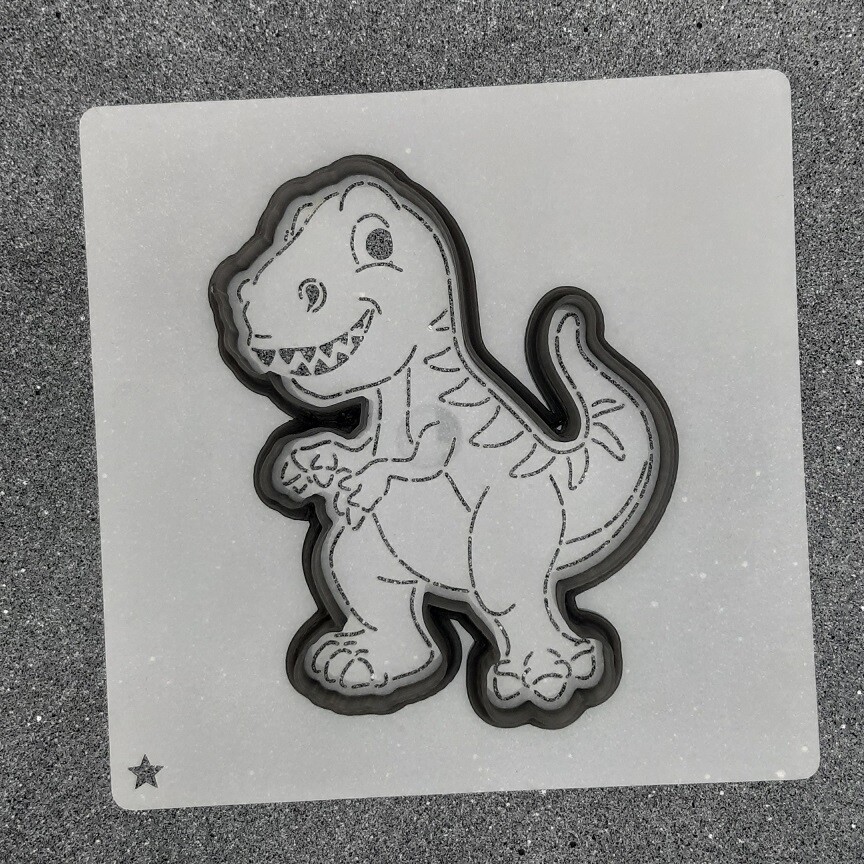 Форма для пряника "Динозавр №6" (8,5 х 11 см) с трафаретом