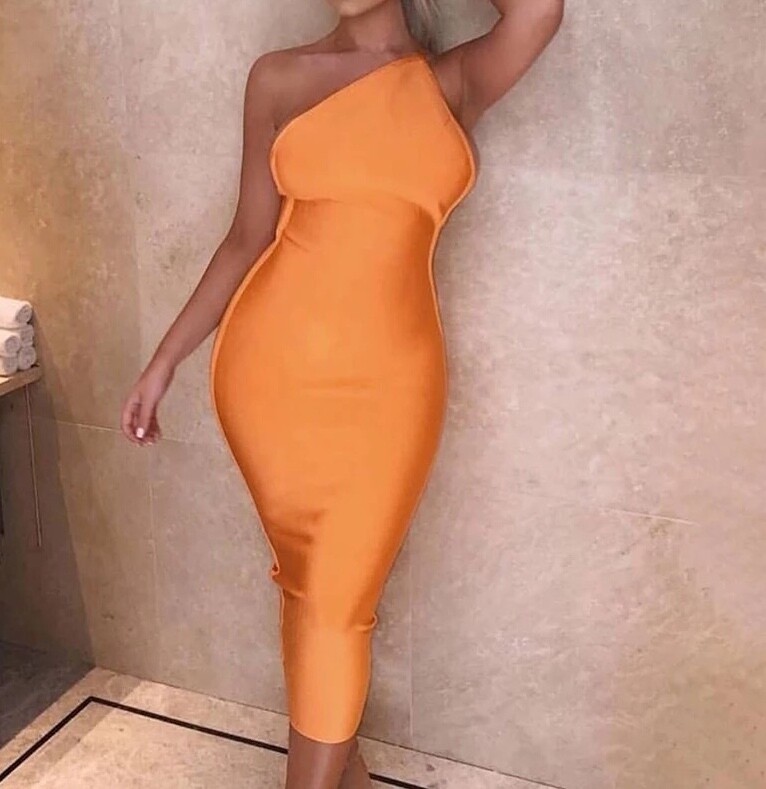 robe courte orange