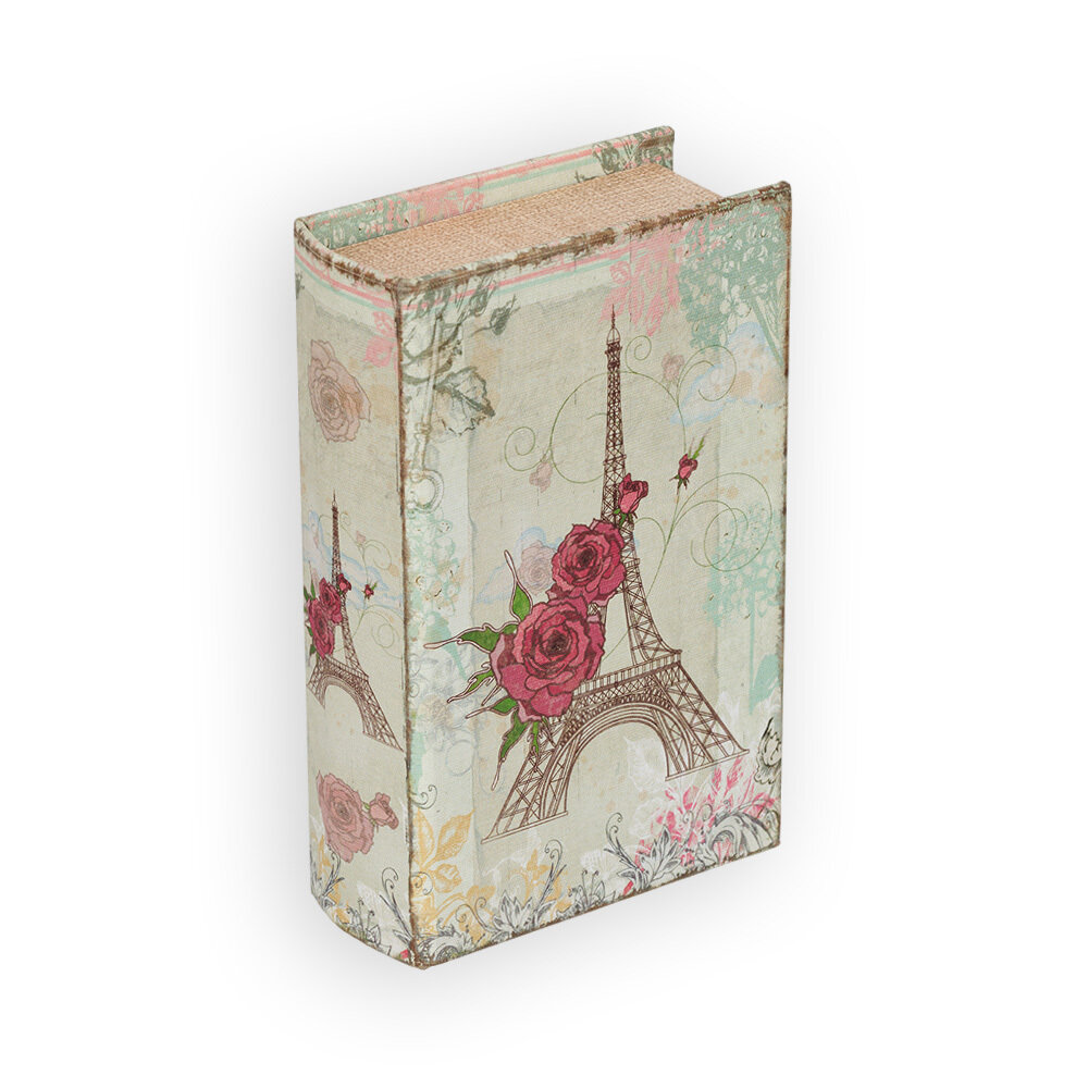 BBK-01 шкатулка-книга 17 x 11 x 5 см, №077 "Цветы в Париже"