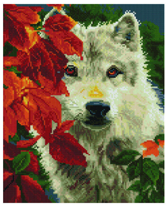 Алмазная мозаика Paintboy Original"Волк за осенней листвой" 30х40