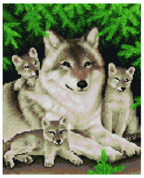 Алмазная мозаика Paintboy Original"Счастливая волчица" 30х40