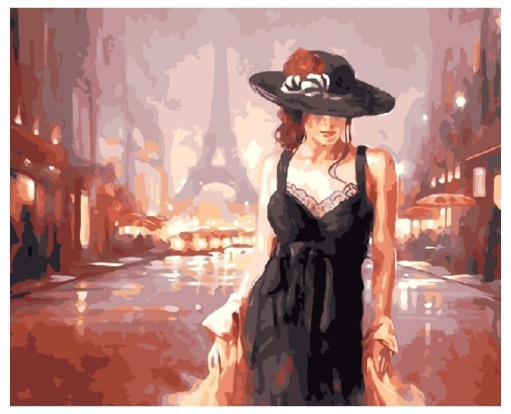 Живопись на холсте Paintboy Original "Девушка в Париже", 40х50