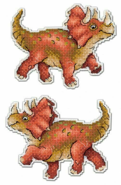 Набор для вышивания Р-269 Динозавры. Трицератопс 9*12