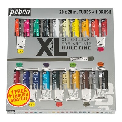 Краска масляная "PEBEO" набор XL с кистью 20 цв. 20 мл