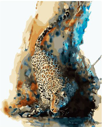 Картина по номерам ВанГогВоМне ZX 23170 Акварельный леопард 40х50 см