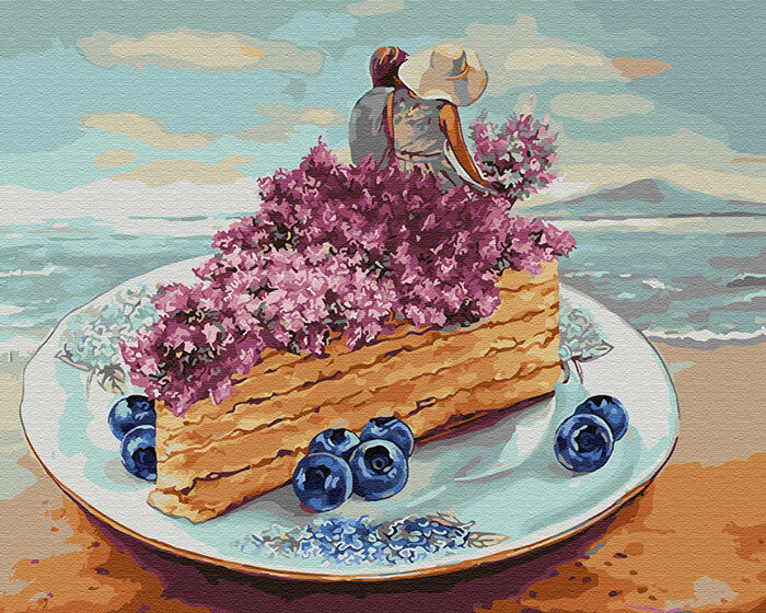 Картина по номерам ВанГогВоМне ZX 23668 Черничный завтрак на побережье 40х50 см