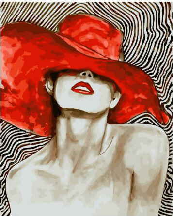 Картина по номерам ВанГогВоМне ZX 23169 Дама в красной шляпе 40х50 см