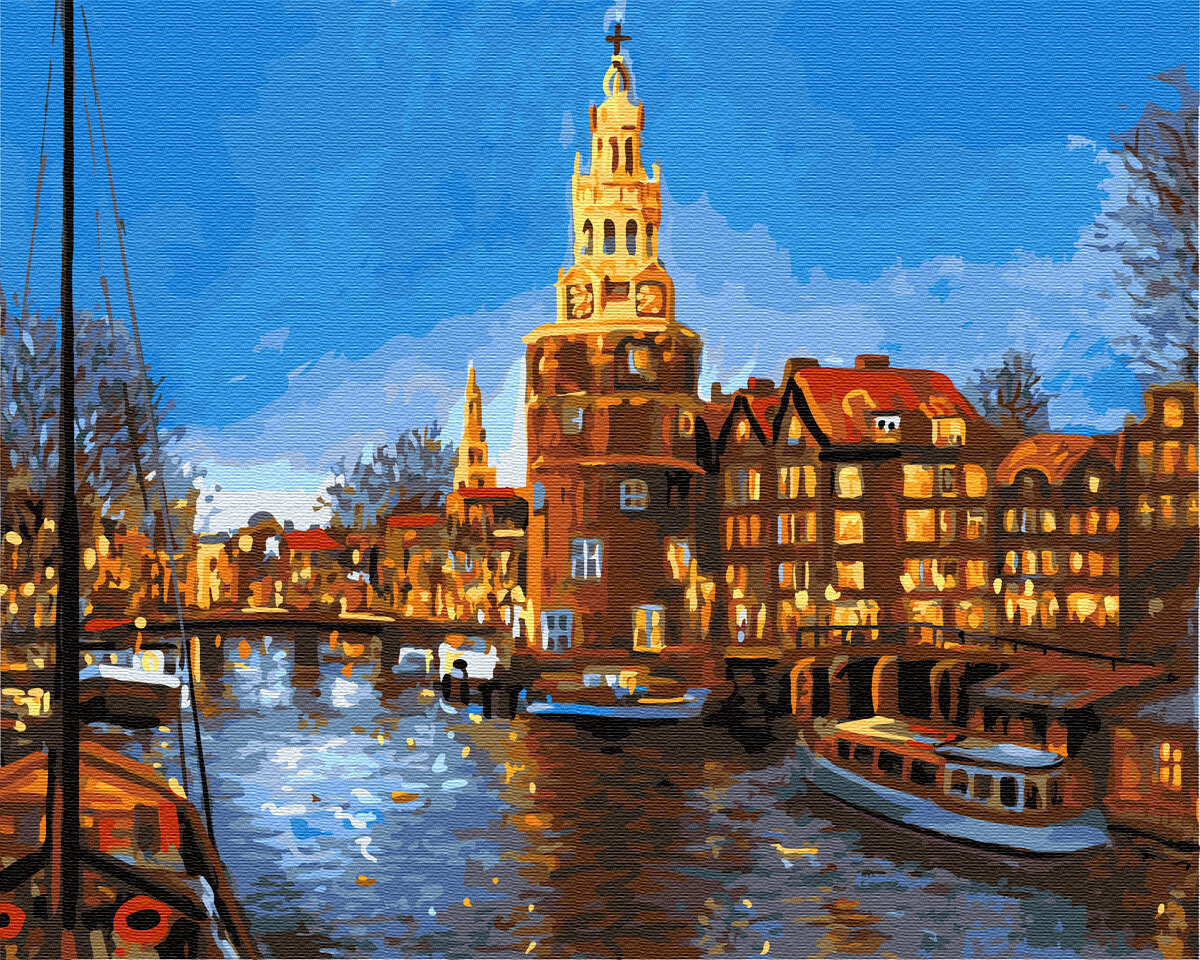 Картина по номерам ВанГогВоМне ZX 22969 Вечерний Амстердам 40х50 см