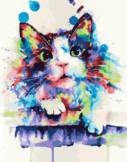 Картина по номерам ВанГогВоМне ZX 20853 Радужный котик 40х50 см