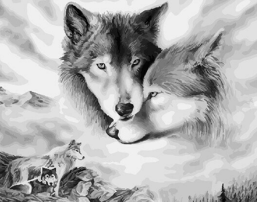 Картина по номерам ВанГогВоМне ZX 21676 Волчья нежность 40х50 см
