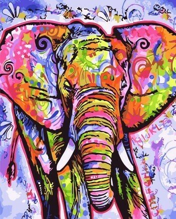 Картина по номерам ВанГогВоМне ZX 22202 Цветной слон 40х50 см