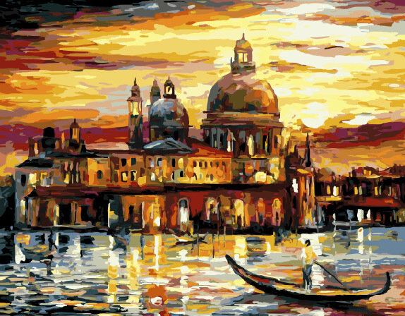 Картина по номерам ВанГогВоМне ZX 20338 Золотое небо Венеции 40х50 см