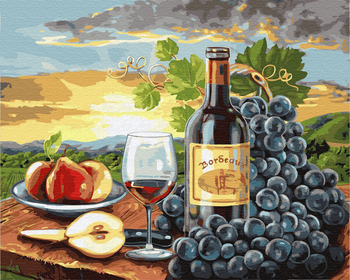 Картина по номерам ВанГогВоМне ZX 20806 Виноградный натюрморт 40х50 см